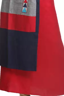 Multicolor Hand Woven Rayon Stitched Kurti