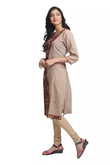 Multicolor Hand Woven Cotton Stitched Kurti