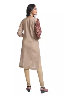 Multicolor Hand Woven Cotton Stitched Kurti