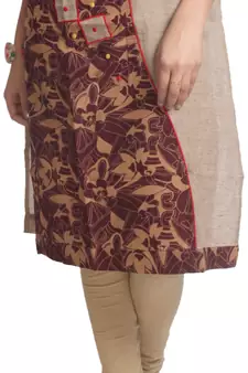 Multicolor Hand Woven Cotton Stitched Kurti