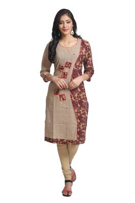 Multicolor Hand Woven Cotton Stitched Kurti 1