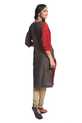 Multicolor Hand Woven Cotton Stitched Kurti 3