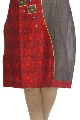 Multicolor Hand Woven Cotton Stitched Kurti 4