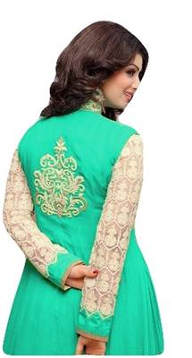 Green embroidered georgette salwar 2