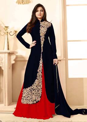 Black embroidered art silk salwar 2