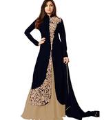 Blue embroidered art silk salwar