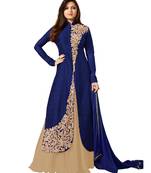 Blue embroidered art silk salwar
