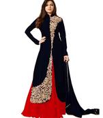 Maroon embroidered art silk salwar