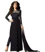 Black embroidered art silk salwar