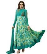 Green embroidered georgette salwar