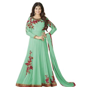 Blue embroidered georgette salwar 1