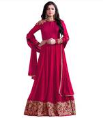 Pink embroidered georgette salwar