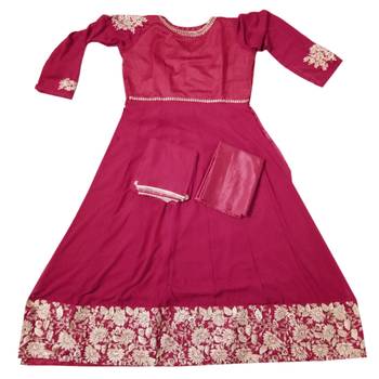 Pink embroidered georgette salwar 2