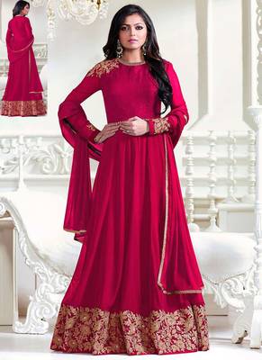 Pink embroidered georgette salwar 3