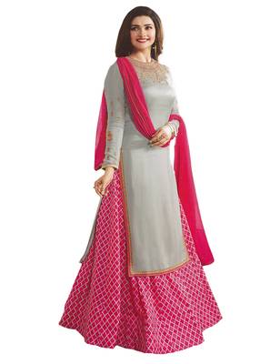 Grey embroidered crepe salwar 1