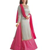 Grey embroidered crepe salwar