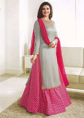 Grey embroidered crepe salwar 3