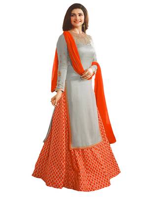 Grey embroidered crepe salwar 1