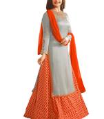 Grey embroidered crepe salwar