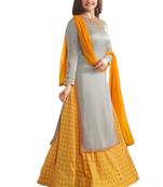 Grey embroidered crepe salwar