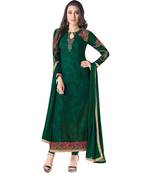Green Georgette Embroidered Salwar Suit For Women