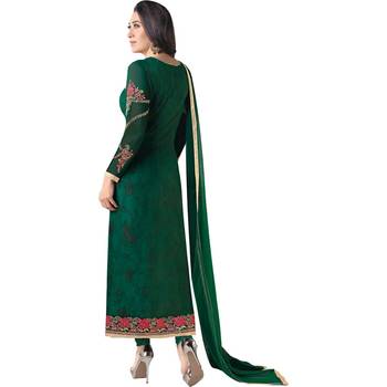 Green Georgette Embroidered Salwar Suit For Women 2
