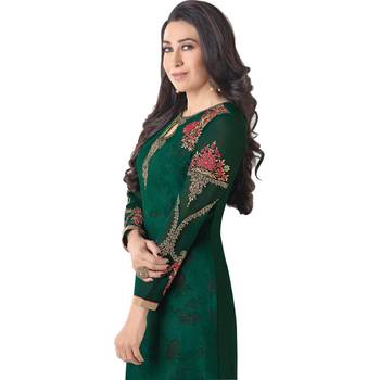 Green Georgette Embroidered Salwar Suit For Women 4