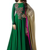 Green embroidered georgette salwar