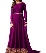 Wine embroidered georgette salwar