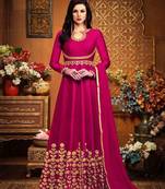 Blue embroidered art silk salwar