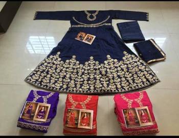 Purple embroidered art silk salwar 2