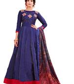 Blue embroidered art silk salwar