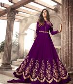 Purple embroidered georgette salwar