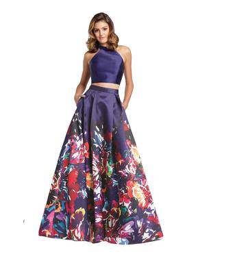 Multicolor Printed Satin Semi Stitched Lehenga 1