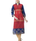 Red printed cotton party-wear-kurtis