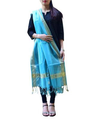 Cotton Silk Dupatta  Turquoise 1