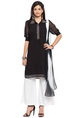 Black Printed Georgette Salwar 1