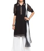 Black Printed Georgette Salwar