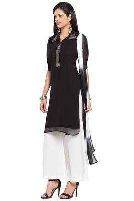 Black Printed Georgette Salwar 2