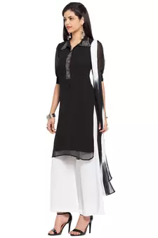 Black Printed Georgette Salwar