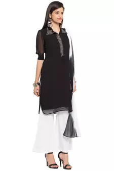 Black Printed Georgette Salwar