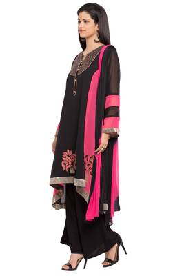 Black Embroidered Georgette Salwar 2