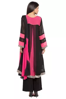 Black Embroidered Georgette Salwar