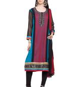 Multicolor Printed Georgette Salwar
