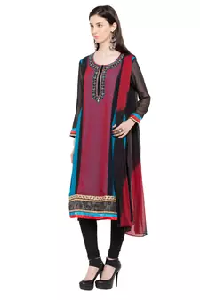 Multicolor Printed Georgette Salwar