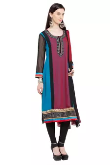 Multicolor Printed Georgette Salwar