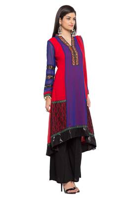 Blue Printed Georgette Salwar 3