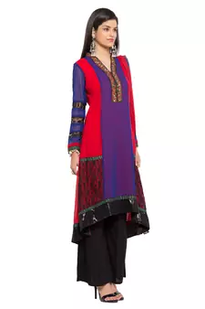 Blue Printed Georgette Salwar