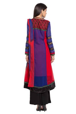 Blue Printed Georgette Salwar 4