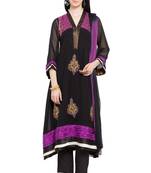 Black Embroidered Georgette Salwar